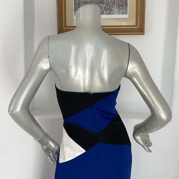Bcbgmaxazria Audrianna Strapless Color Block Maxi Dress Size 2 - Picture 10 of 14